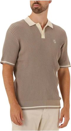 Filling Pieces Tops, Heren, Beige, M, Leurink Exclusives Fijngebreide Polo