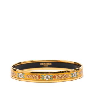 Herm&egrave;s Pre-owned Hermes Narrow Wild Flower Enamel Bangle 65 Ladies JGKQO1XJQLAQWA9A