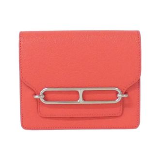 Herm&egrave;s Pink Chevre Leather Wallet (Bi-Fold) (Pre-Owned)