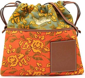 Loewe Pre-owned Bucket Bags, female, Multicolor, Size: ONE SIZE Pre-owned Floral Print Bucket Bag