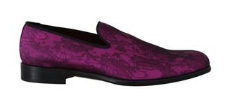 Dolce & Gabbana Mens Silk Pattern Loafers - Purple - Size EU 39