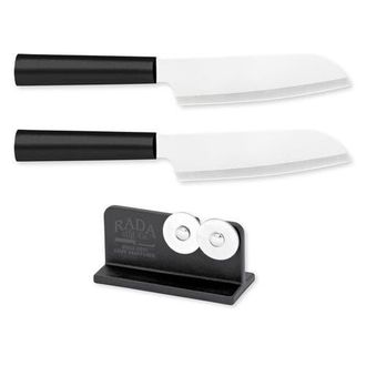 Rada Cutlery 4.75-Inch Cooks Utility Knife Set of 2 & Quick Edge Knife Sharpener in Black at Nordstrom