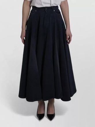Balenciaga high waist denim maxi skirt godet