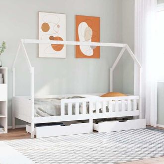 vidaXL Estructura De Cama Para Ni&ntilde;os Con Cajones Madera Pino 90x200 Cm Vidaxl