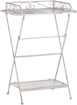 Beliani Beliani - Mesa Auxiliar De Metal Negro 40 X 35 Cm Con Tapa De Alambre Plegable Con Estante Dise&ntilde;o Victoriano Vintage Ancud