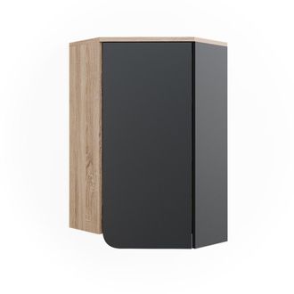 Vicco Mueble De Ba&ntilde;o Karen, Antracita, 50 X 75 Cm Con Puerta Y Compartimentos Abiertos