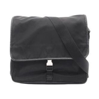 Prada Pre-owned Cross Body Bags, female, Black, Size: ONE SIZE Pre-owned Nylon Shoulder Bag