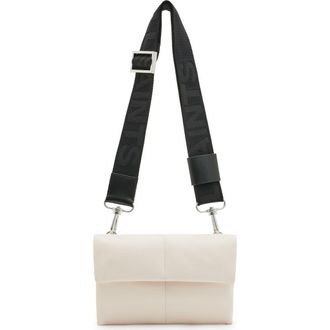 AllSaints Ezra Logo Strap Leather Crossbody Bag in Desert White at Nordstrom