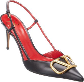 Valentino Vlogo 80 Leather Slingback Pump