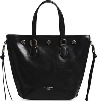 Dolce & Gabbana Leather Shopper in Black at Nordstrom