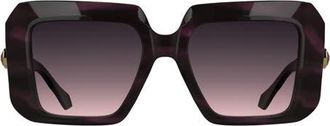 Kendra Scott Brooke 54mm Square Sunglasses in Striped Cyclamen at Nordstrom