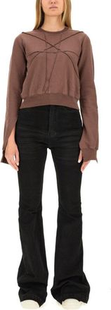 Rick Owens Cropped Sweatshirt With Flared Sleeves