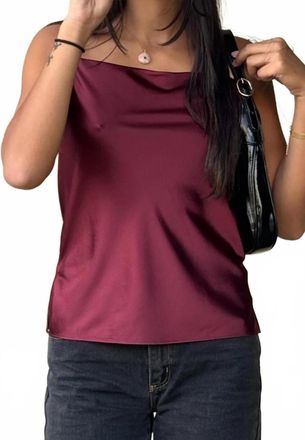 Current Air Olivia Silk Cami Top In Burgundy