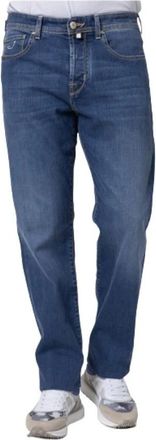 Jacob Cohen Donkerblauwe Gewassen Straight Cut Jeans - Heren - Regular Fit Jeans - Blauw - W34 - Katoen - Jeans