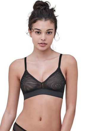 Skarlett Blue Spellbound Sheer Plunge Wireless Bralette in Black at Nordstrom, Size X-Small