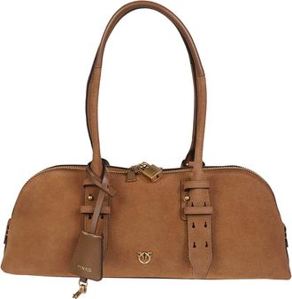 Pinko Shoulder Bags, female, Brown, Size: ONE SIZE Bowling Baguette Big Bag