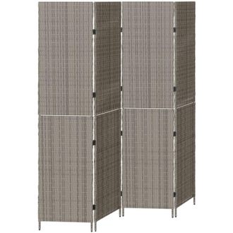 vidaXL Separador De Habitaciones Gris 195 X 180 Cm Rat&aacute;n Sint&eacute;tico Vidaxl