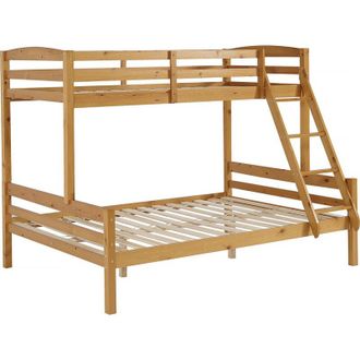 Habitat et Jardin Letto a castello in legno L&eacute;a - 140/90 x 190 cm - Marrone
