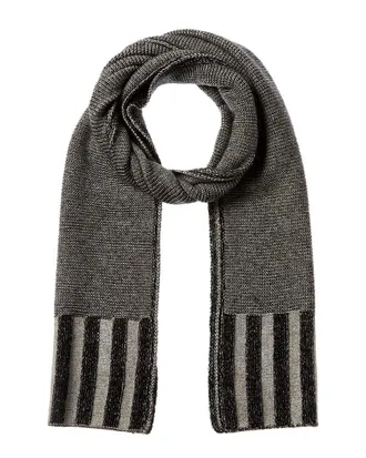 Fort&eacute; Cashmere Plaited Garter Rib Trim Cashmere Scarf