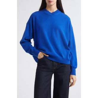 Staud Spencer Cashmere V-Neck Sweater in Cobalt at Nordstrom, Size X-Large