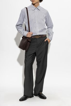 Valentino Garavani Shirt With A Striped Pattern, Mens, White