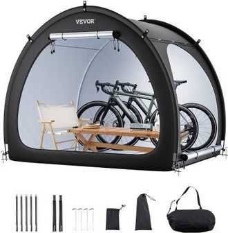 OEM Tienda De Campa&ntilde;a Para Guardar Bicicletas, Tienda Impermeable En Forma De Abanico 203x122x169 Cm Con Ventana Ventilada, Fibra De Vidrio De Alta Resist