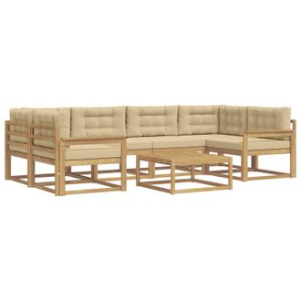 vidaXL Conjunto De Sof&aacute;s De Exterior Con Coj&iacute;n 5 Pcs Y Beige Vidaxl