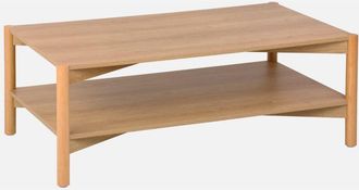 Sweeek Mesa De Centro Rectangular Con Doble Estante, 110cm