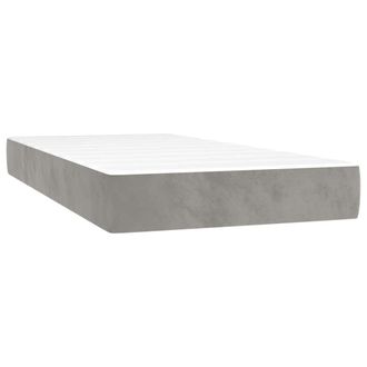 vidaXL Colch&oacute;n Muelles Ensacados Firmeza Media Terciopelo Gris Claro 100x203x20 Cm Vidaxl