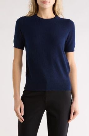 Nordstrom Short Sleeve Cashmere Sweater in Navy Night at Nordstrom Rack, Size Xx-Small