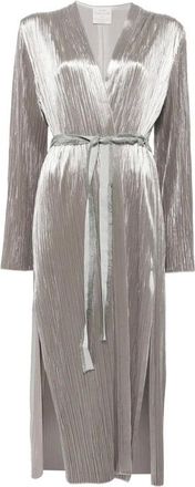 Forte_Forte Kleedjes, Dames, Grijs, S, Wrap Kleedjes