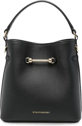 Strathberry Tassen, Dames, Zwart, ONE Size, Leer, Corda Bucket Mini