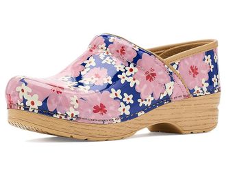 Dansko Professional Womens Clog Shoes Pink Bloom Patent : EU 43 (US Mens 9.5-10 - Womens 12.5-13) Regular, Leather