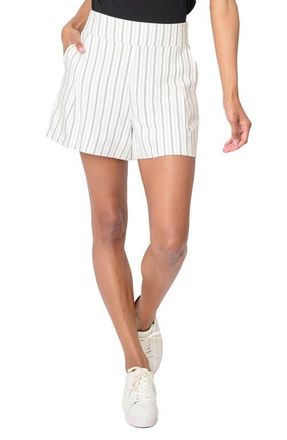 Gibsonlook Pinstripe Elastic Shorts in Parchment Pinstripe at Nordstrom, Size X-Small