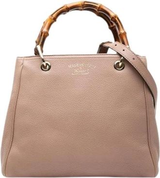 Gucci Pre-owned Bamboo Shopper Satchel - Dames - Vintage Handtas - Beige - ONE Size - Leer - Vintage