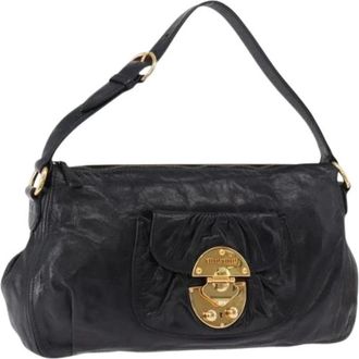 Miu Miu Pre-owned Shoulder Bag - Dames - Vintage Schoudertas - Zwart - ONE Size - Leer - Vintage