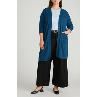 Universal Standard Long Open Front Cardigan in Deep Teal at Nordstrom Rack, Size Xl (26W-28W)