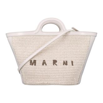 Marni Handbags, female, Beige, Size: ONE SIZE Tropicalia Small Shell Handbag