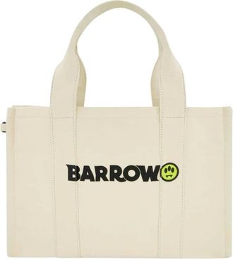 Barrow Kinder Strandtas met Gele Glimlach - Dames - Shoppers - Beige - ONE Size - Tassen