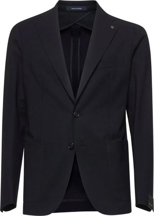Tagliatore lapel-pin two-button blazer - men - Virgin Wool/Polyamide/Spandex/Elastane - 54 - Blue