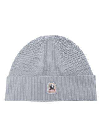 Parajumpers logo-patch ribbed-knit beanie - men - Acrylic/Merino - L/XL - Blue