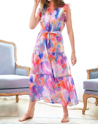 Finley Maui Printed Kat Dress In Lavendar