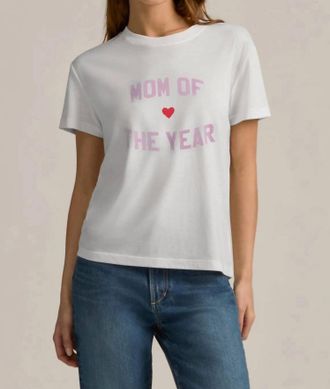 Favorite Daughter Mom Of The Year Tee In White/wisteria