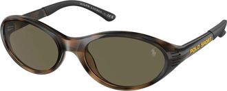 Polo Ralph Lauren Ovalen Zonnebril - Heren - Zonnebrillen - Bruin - 56 MM - Accessoires
