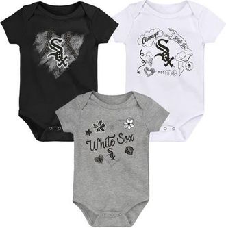 Outerstuff Infant Black/White/Gray Chicago White Sox Batter Up 3-Pack Bodysuit Set at Nordstrom, Size 24M
