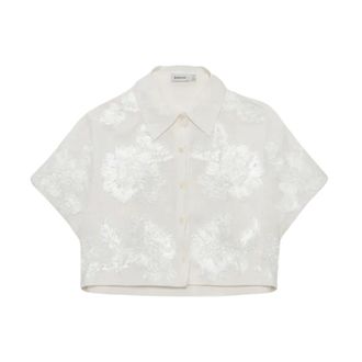 SIMKHAI Dames, Blouses & Shirts, Wit, Maat: XS Linnen