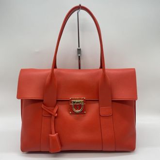 Ferragamo Leather Handbag Tote Bag (Pre-Owned)