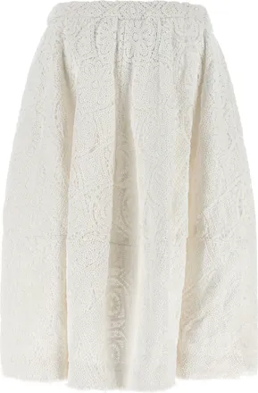 Comme Des Gar&ccedil;ons Womens White Cotton Midi Skirt