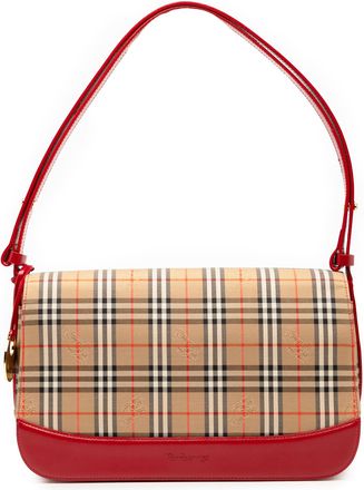 Burberry Pre-owned Womens Haymarket Check Canvas Shoulder Bag - Beige Textile - One Size
