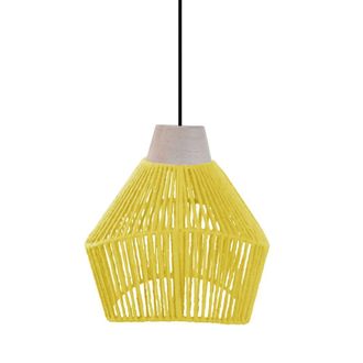Tosel Suspensi&oacute;n metal,madera Alt.80cm natural ;Pantalla: AMARILLO